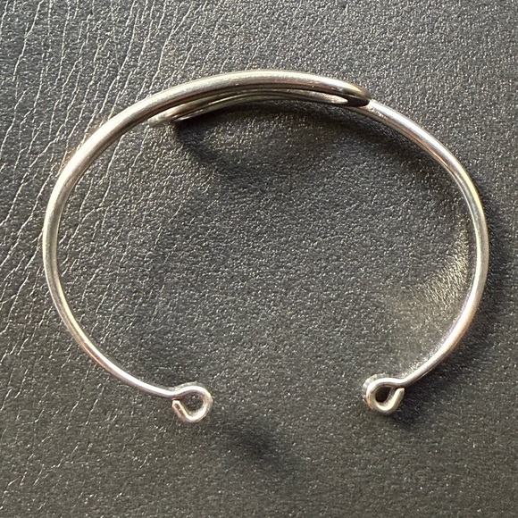 Modernist Cuff Bracelet Sterling Silver Plated Handmade - Picture 6 of 6